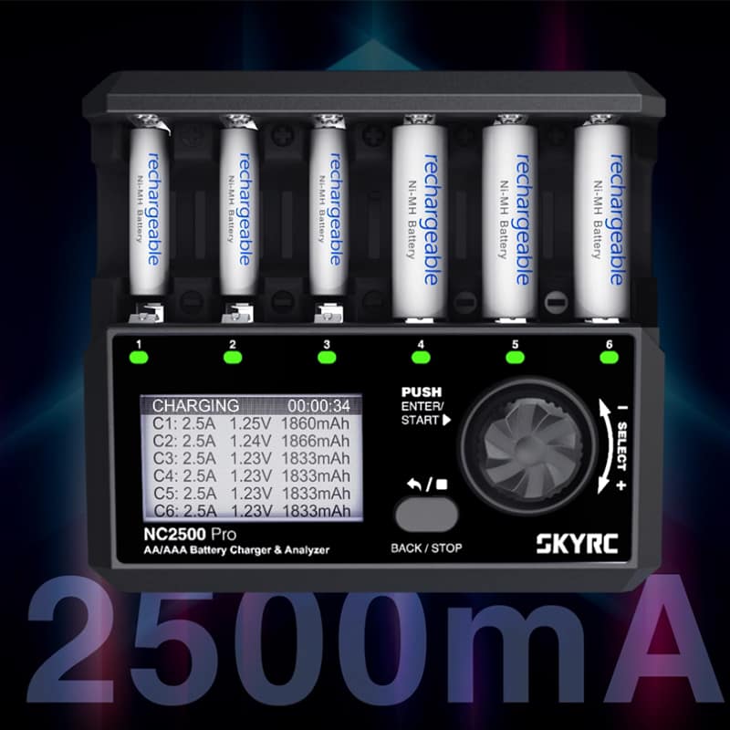 SkyRC NC2500 Pro Charger AA/AAA Battery Charger/Analyzer The Playground
